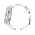 Смарт-годинник Garmin Fenix 8 43мм, AMOLED Silver з Whitestone білим силіконовим ремінцем