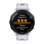 Смарт-годинник Garmin Forerunner 265 з Whitestone корпусом та Whitestone/Tidal Blue білим силіконовим ремінцем
