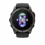 Смарт-годинник Garmin Fenix 8 51мм, MicroLED Sapphire, Titanium, Carbon Gray DLC з Black/Pebble Grey чорним/сірим силіконовим ремінцем