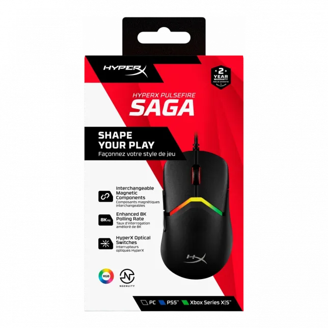 Миша HyperX Pulsefire SAGA, RGB, USB-A, чорний