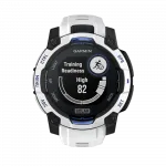 Смарт-годинник Garmin Instinct 3 45 мм, Solar Whitestone білий з Whitestone/Bolt Blue білим/синім силіконовим ремінцем