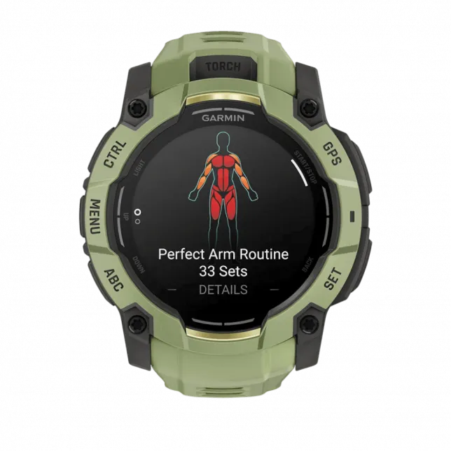 Смарт-годинник Garmin Instinct 3 50 мм, AMOLED Fern Green зелений з Fern Green зеленим силіконовим ремінцем