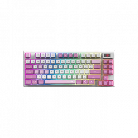 Клавіатура механічна MSI FORGE GK600 TKL W VIOLET UA 83key, mechanical Linear, USB-A, Wireless, Bluetooth, EN/UKR/RU, RGB, фіолетовий