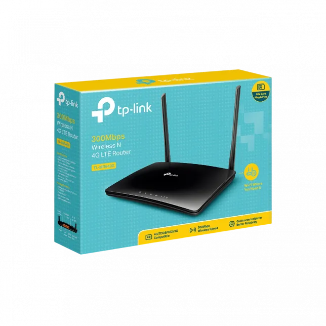 Маршрутизатор TP-LINK TL-MR6400 N300, 4G/LTE, 3xFE LAN, 1xFE WAN