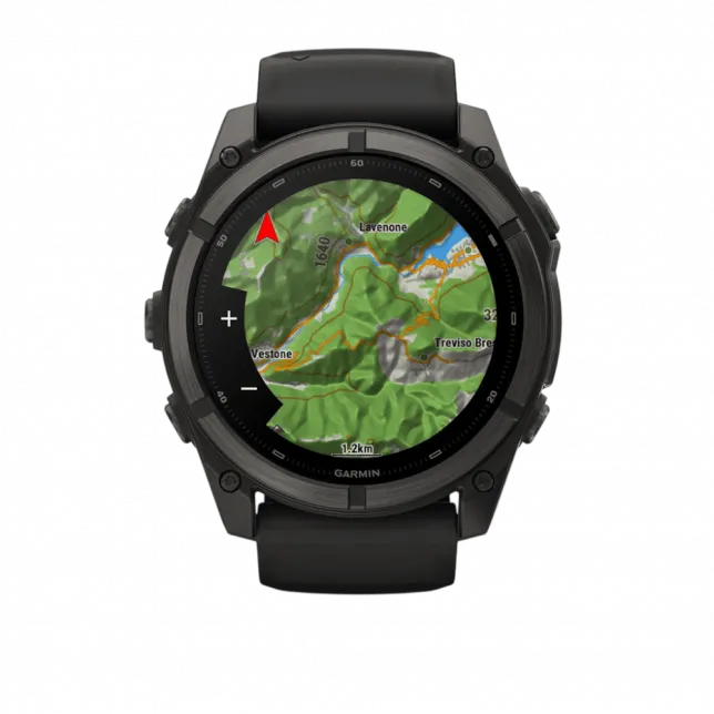 Смарт-годинник Garmin Fenix 9  51мм, Carbon Grey DLC Titanium з Black чорним силіконовим ремінцем