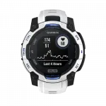 Смарт-годинник Garmin Instinct 3 45 мм, Solar Whitestone білий з Whitestone/Bolt Blue білим/синім силіконовим ремінцем