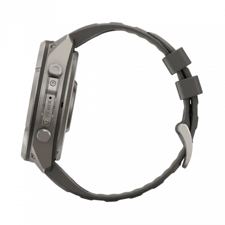 Смарт-годинник Garmin Fenix 9 Pro - inReach, Solar, 51мм Titanium з Pebble Grey темно-сірим силіконовим ремінцем