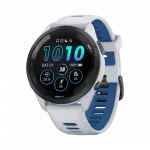 Смарт-годинник Garmin Forerunner 265 з Whitestone корпусом та Whitestone/Tidal Blue білим силіконовим ремінцем