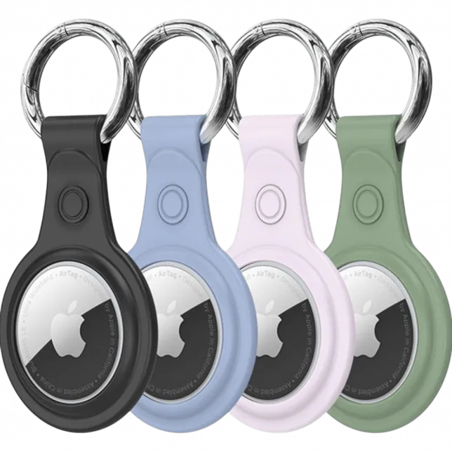 Комплект чохлів Dux Ducis Secure Holder with Key Ring для Apple AirTag Black/Blue/Green/Purple 4 шт.
