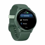 Смарт-годинник Garmin Vivoactive 6 Metallic Jasper Green з Jasper Green зеленим силіконовим ремінцем