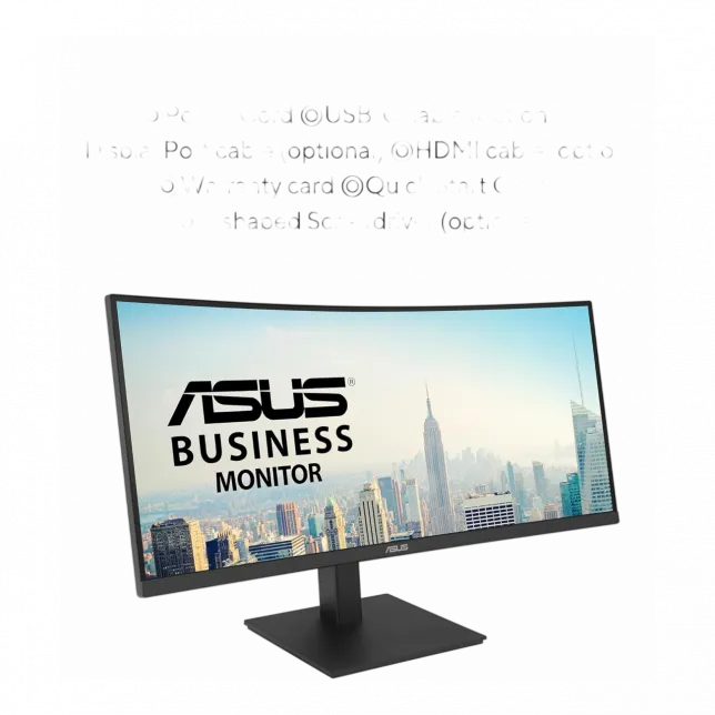 Монітор Asus 34" VA34VCPSR HDMI, DP, USB-C, 3xUSB, RJ-45, MM, VA, 3440x1440, 21:9, 100Hz, 4ms, CURVED, AdaptiveSync, HAS