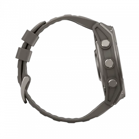 Смарт-годинник Garmin Fenix 9 51мм, Titanium з Pebble Gray темно-сірим силіконовим ремінцем