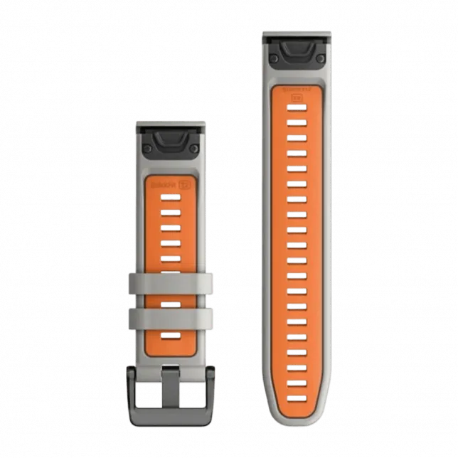 Ремінець QuickFit 22 мм, Fog Grey/Ember Orange сірий/помаранчевий силіконовий