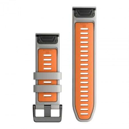 Ремінець QuickFit 26 мм, Fog Grey/Ember Orange сірий силіконовий