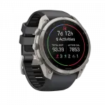 Смарт-годинник Garmin Fenix 9 Pro - inReach, 51мм Titanium з Graphite/Black темно-сірим/чорним силіконовим ремінцем
