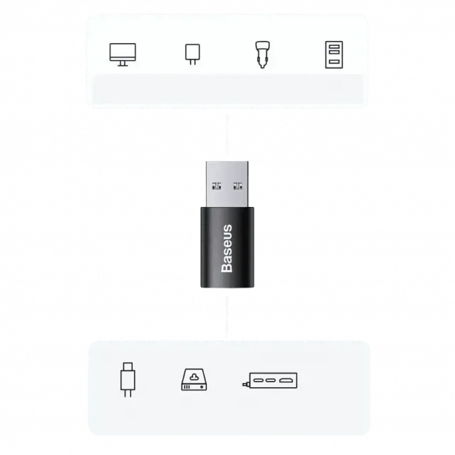 Перехідник OTG Baseus USB to Type-C Black
