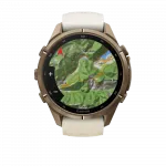 Смарт-годинник Garmin Fenix 9 Pro 43мм, Autumn Gold Titanium з Cream/French Grey бежевим силіконовим ремінцем