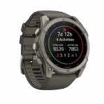 Смарт-годинник Garmin Fenix 9 51мм, Titanium з Pebble Gray темно-сірим силіконовим ремінцем