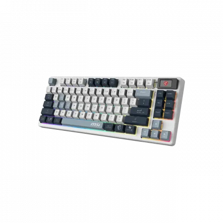 Клавіатура механічна MSI FORGE GK600 TKL W SKY UA 104key, mechanical Linear, USB-A, Wireless, Bluetooth, EN/UKR/RU, RGB, білий