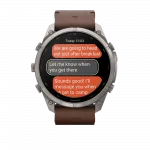 Смарт-годинник Garmin Fenix 9 Pro - inReach, 51мм Titanium з Walnut коричневим шкіряним ремінцем