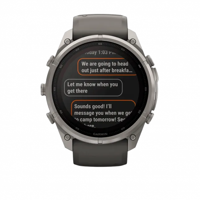 Смарт-годинник Garmin Fenix 9 Pro - inReach, Solar, 51мм Titanium з Pebble Grey темно-сірим силіконовим ремінцем