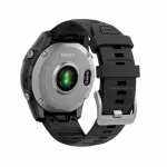 Смарт-годинник Garmin Fenix E 47мм, AMOLED Stainless Steel з чорним силіконовим ремінцем