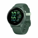 Смарт-годинник Garmin Vivoactive 6 Metallic Jasper Green з Jasper Green зеленим силіконовим ремінцем