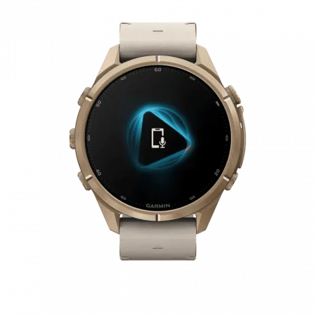 Смарт-годинник Garmin Fenix 9 Pro - inReach, 43мм Autumn Gold Titanium з Bone бежевим шкіряним ремінцем