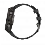 Смарт-годинник Garmin Fenix 8 47мм, AMOLED Sapphire, Carbon Grey DLC Titanium з Black/Pebble Grey чорним силіконовим ремінцем