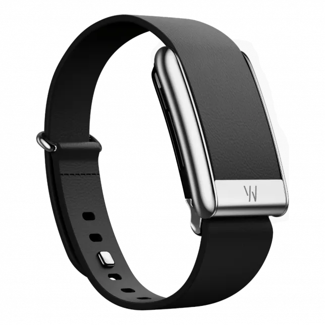 Ремінець Whoop LeatherLuxe Tapered Band для Whoop 5.0 Black with Titanium (L/XL)