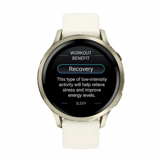 Смарт-годинник Garmin Venu 4 41 мм Lunar Gold з Bone світло-бежевим силіконовим ремінцем