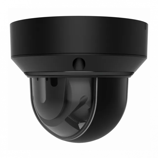 IP-камера дротова Ajax DomeCam HLVF 5 MP Black, 2.8–12 мм, PoE, True WDR, IP65, ІЧ 40 м, LED 25 м, аудіо, кут огляду 32° до 100°, чорна, 126284.214.BL1