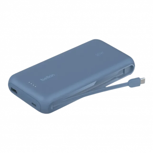Повербанк Belkin 20000mAh 30W 2xUSB-C/1xUSB-A з інтегрованим кабелем USB-C Blue