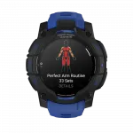 Смарт-годинник Garmin Instinct 3 45 мм, AMOLED Black чорний з Bolt Blue/Black синім/чорним силіконовим ремінцем