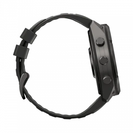 Смарт-годинник Garmin Fenix 9 Pro – 51мм Carbon Gray DLC Titanium з Black/Pebble Grey чорним/темно-сірим силіконовим ремінцем