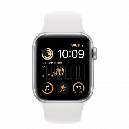 б/у Apple Watch SE 2 GPS 44mm Silver Aluminum Case with White Sport Band