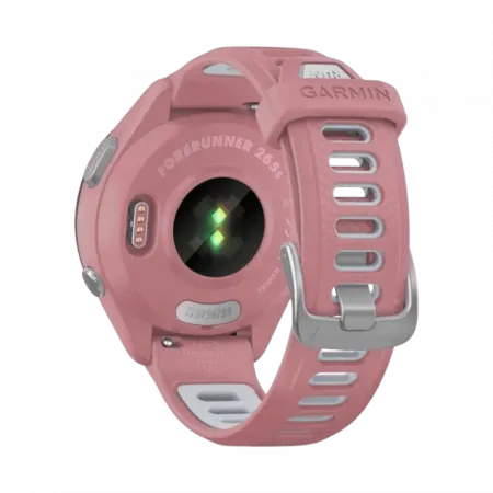 Смарт-годинник Garmin Forerunner 265S з Light Pink корпусом та Light Pink/Powder Grey рожевим силіконовим ремінцем