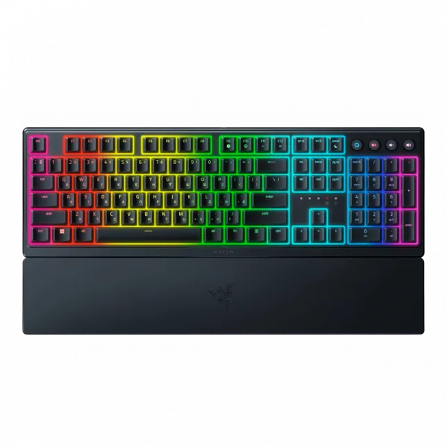 Клавіатура механічна Razer Ornata V3 104key, Mecha-Membrane Switch, USB-A, EN/UK, RGB, чорний