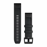 Ремінець QuickFit 22 мм, Black чорний, Black Stainless Steel застібка, силіконовий