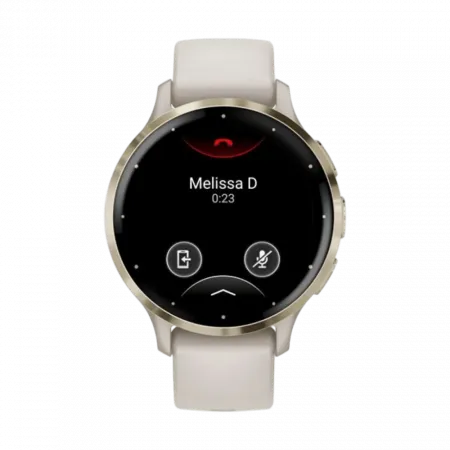 Смарт-годинник Garmin Venu 3S Soft Gold Stainless Steel Bezel з Ivory білим корпусом та силіконовим ремінцем