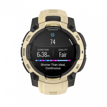 Смарт-годинник Garmin Instinct 3 45 мм, AMOLED Citrine бежевий з Citrine бежевим силіконовим ремінцем
