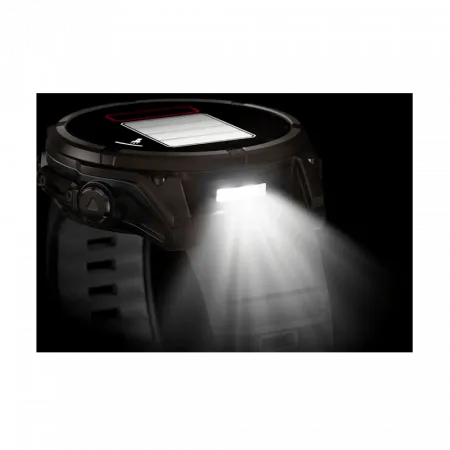 Смарт-годинник Garmin Fenix 8 47мм, Solar Sapphire, Carbon Grey DLC Titanium з Black/Pebble Grey чорним силіконовим ремінцем