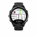 Смарт-годинник Garmin Forerunner 970 Carbon Grey DLC Titanium з Black корпусом та Black/Translucent Whitestone чорним силіконовим ремінцем