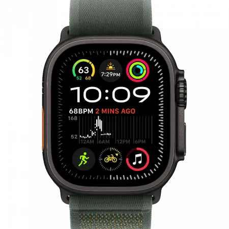 б/у Apple Watch Ultra 2 GPS + LTE 49mm Black Titanium Case with Green Trail Loop - M/L
