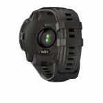 Смарт-годинник Garmin Instinct E 45 мм Black чорний з Charcoal коричневим силіконовим ремінцем