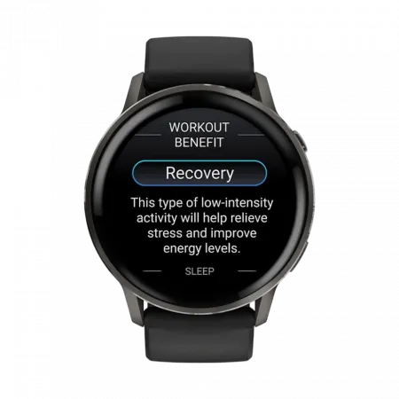 Смарт-годинник Garmin Venu 4 45 мм Slate з Black чорним силіконовим ремінцем