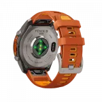 Смарт-годинник Garmin Fenix 9 Pro - inReach, 47мм Titanium з Autumn Orange/Spark Orange помаранчевим силіконовим ремінцем