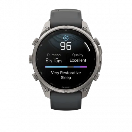 Смарт-годинник Garmin Fenix 9 Pro - inReach, 47мм Titanium з Graphite/Black темно-сірим/чорним силіконовим ремінцем