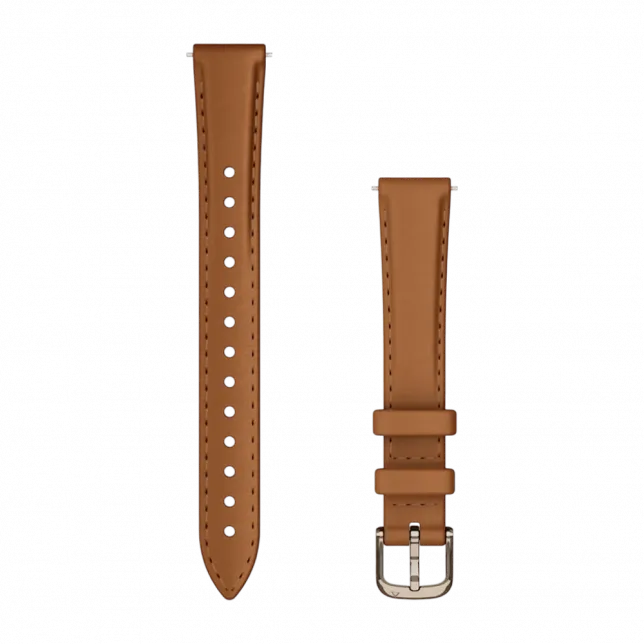 Ремінець для Lily 2 14 мм, Tan коричневий, Cream Gold застібка, шкіряний