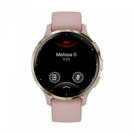 Смарт-годинник Garmin Venu 3S Soft Gold Stainless Steel Bezel з Dust Rose рожевим корпусом та силіконовим ремінцем